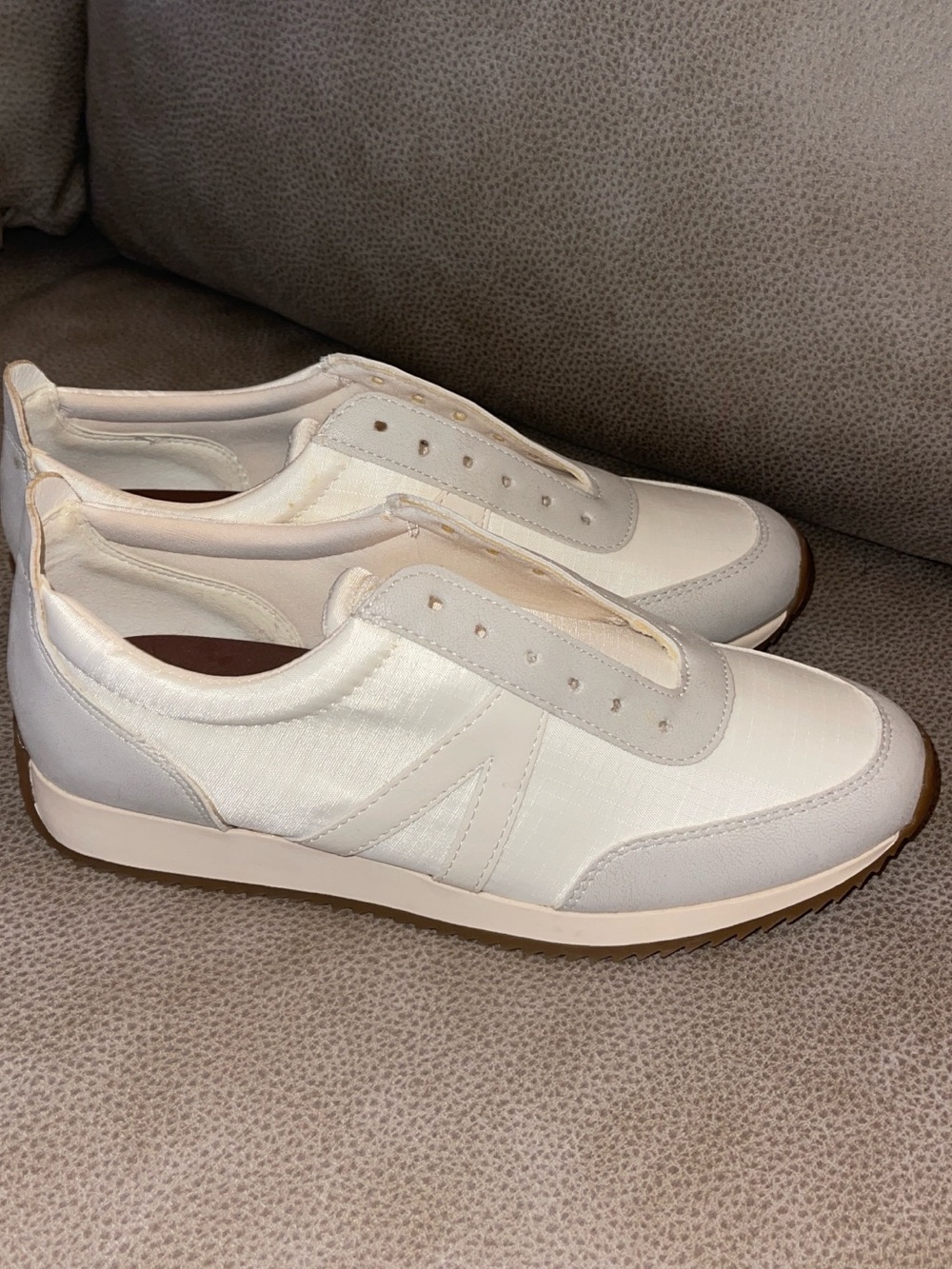 MIA Women's Cream and White Athletic Sneakers (laces missing)